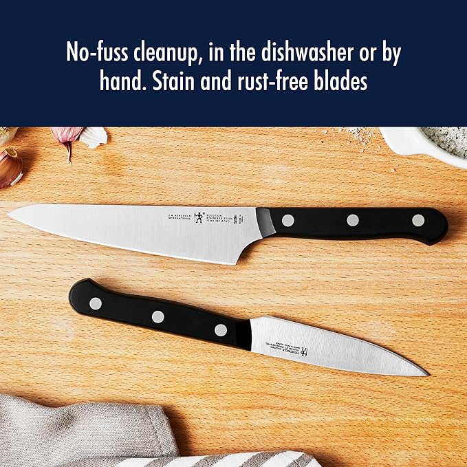 HENCKELS Solution Razor-Sharp 7-pc Knife Set, Chef Knife, Bread Knife,German Engineered Informed by 100+ Years of Mastery, Brown