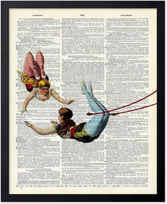 Poster Master Dictionary Art Poster - Acrobat Print - Circus Art - Entertainment Art - Gift for Men, Women & Performer - Chic Decor for Living Room, Bedroom, Dorm or Office, 8x10 Black Framed