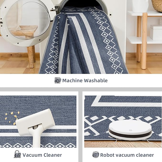 Outdoor Patio Rug, Outside Rectangular Carpet, Moroccan Geometric Rugs, Washable Large Indoor Outdoor Rug 6x9 Mats for RV, Picnic, Backyard, Deck, Balcony, Porch, Beach