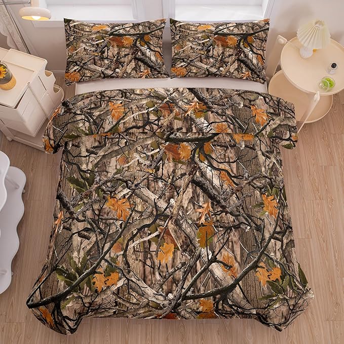 Tailor Shop Camo Bedding Sets King Size,Camo Comforter Sets for Girls Kids Teens Camo Bed Set with 2 Pillowcase…