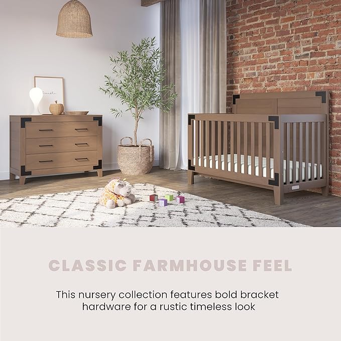 Child Craft Lucas 4-in-1 Convertible Crib, Baby Crib Converts to Day Bed, Toddler Bed and Full Size Bed, 3 Adjustable Mattress Positions, Non-Toxic, Baby Safe Finish (Dusty Heather)