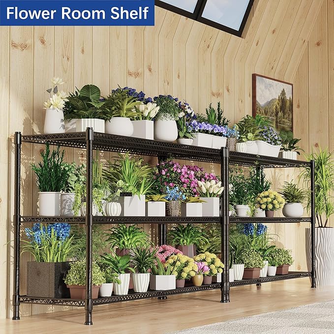 REGILLER 3-Wire Shelf Adjustable Heavy Duty Storage Shelves,Metal Organizer Wire Rack for Laundry Bathroom Kitchen Pantry Closet Garage Shelving(Black,24" Dx59.6 Wx47.6 H)