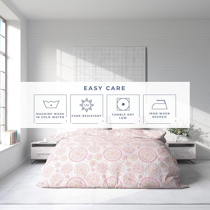 Kotton Culture 1 Pc Twin Size Duvet Cover Only -100% Egyptian Cotton Sateen 600 Thread Count Ultra Soft Premium Durable Comforter Cover Zipper Closure & Corner Ties (Mandala, Twin/Twin XL 68" X 90")