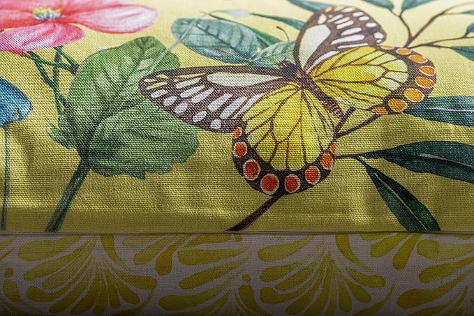 Maison d' Hermine Decorative Pillow Covers 20x20 Inch Square 100% Cotton Throw Pillow Covers with Invisible Zipper for Living Room Couch, Chair, Sofas, Bedroom, Home (Hesperides - Papillon)