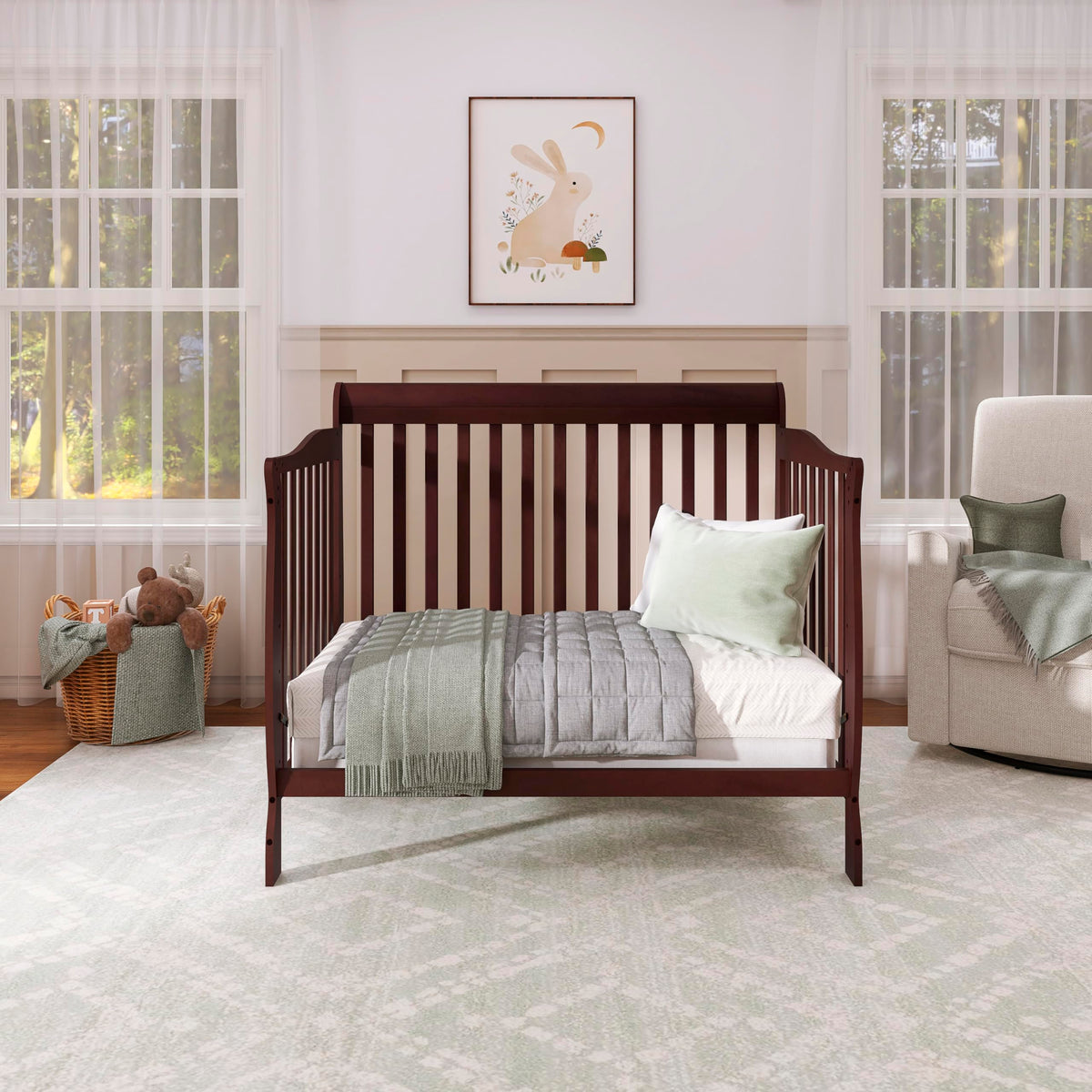 Dream On Me Ashton 4-in-1 Convertible Crib in Espresso, Greenguard Gold, JPMA Certified, Non-Toxic Finishes, Features 4 Mattress Height Settings, Made of Solid Pinewood