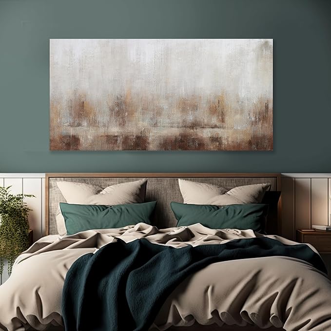 Abstract Wall Art Home Decor Wall Brown Canvas Print Wall Art Framed Modern Abstract Artwork for Living Room Bedroom Dining Room Home Office Decor 29"x58"