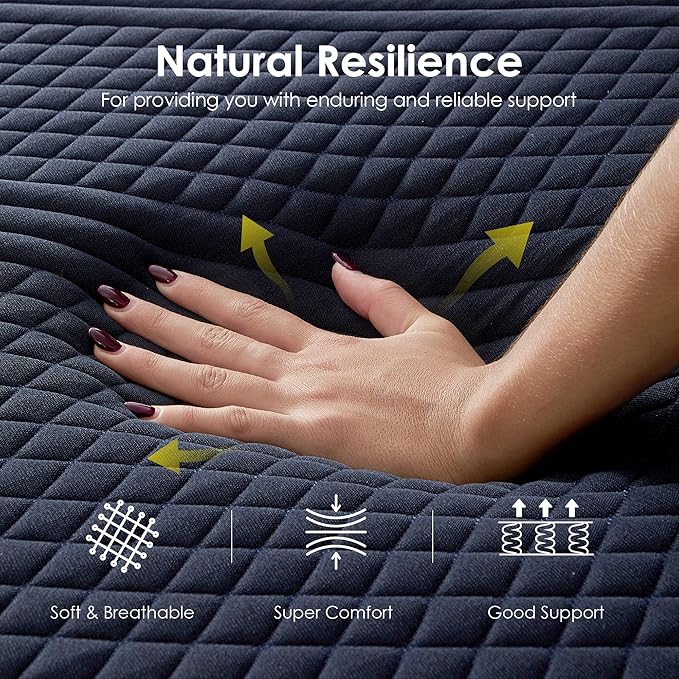 10 Inch Memory Foam Full Mattress with Green Tea Cooling Gel, CertiPUR-US Certified, Breathable & Supportive Mattress in a Box, Navy Blue