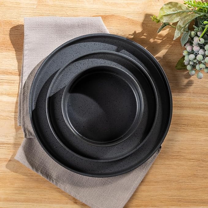 GBHOME Ceramic Dinnerware Sets for 8, Stoneware Plates and Bowls Sets, Chip and Scratch Resistant Dishes, Dishwasher & Microwave& Oven Safe Dishes sets, Reactive Glaze