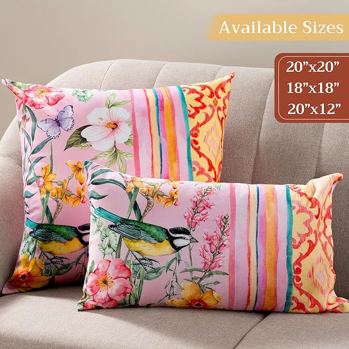 Maison d' Hermine Decorative Pillow Covers 18 x 18 Inch Square 100% Cotton Throw Pillow Covers with Invisible Zipper for Living Room Couch, Chair, Sofas, Bedroom, Home (Hesperides - Glamour)