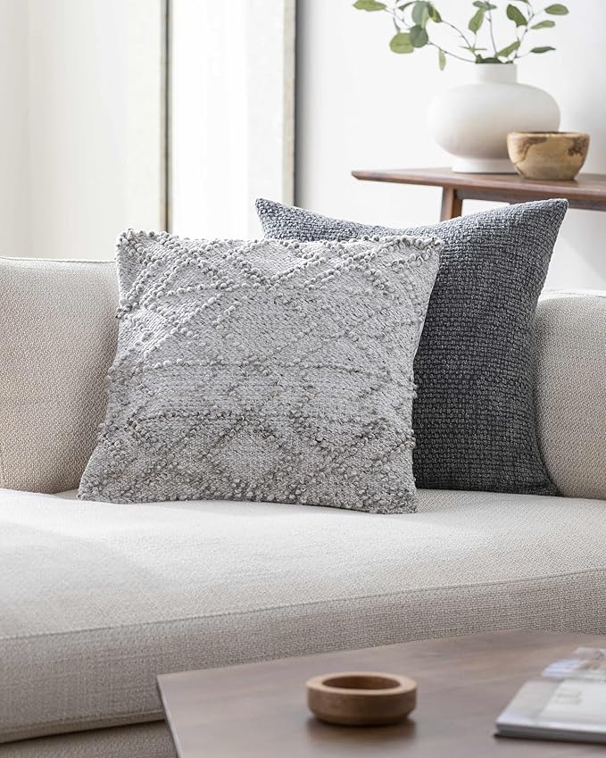 Hauteloom Rhian Decorative Throw Pillow - Sofa Couch Cushion Cover - Cream