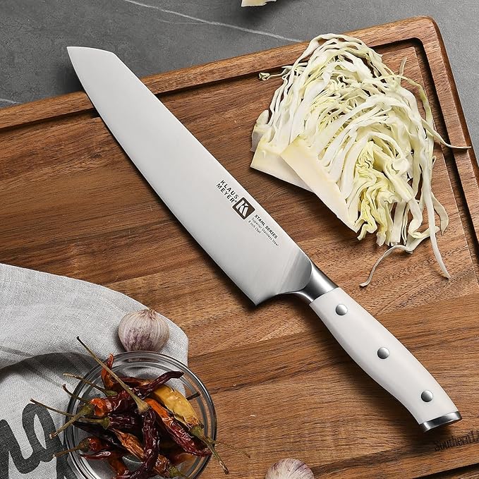 Stahl High Carbon Exclusive German Steel 8 Piece Knife Block Set (White)