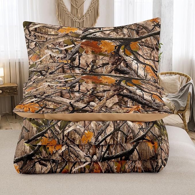 Tailor Shop Camo Bedding Sets King Size,Camo Comforter Sets for Girls Kids Teens Camo Bed Set with 2 Pillowcase…