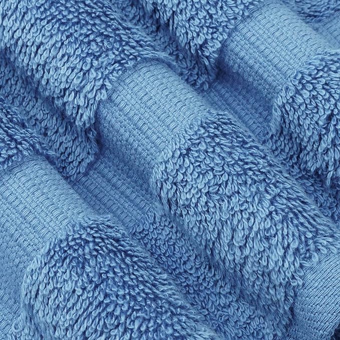 Luxury Hotel & Spa 100% Cotton Premium Turkish Bath Towels, 27" x 54'' (Set of 4, Wedgewood)