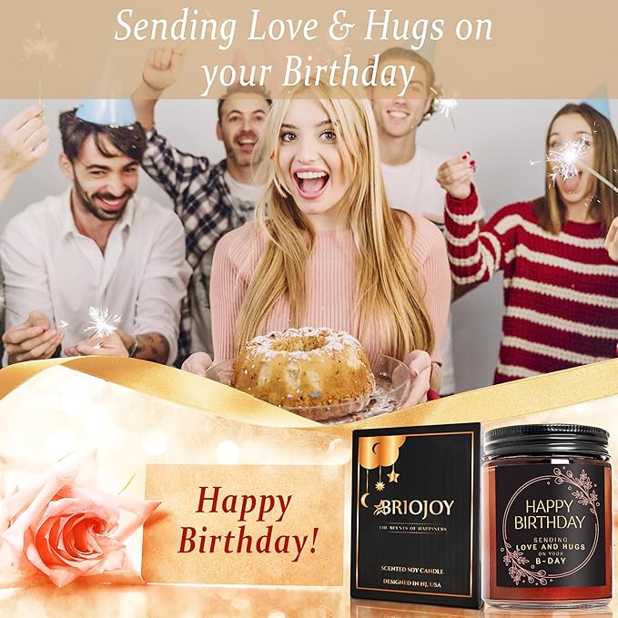 Funny Happy Birthday Candle Gifts for Women Men - Fun Relaxing 30th 40th 50th 60th Birthday Presents - Soy Calming Candle for Home - Sea Salt Jasmine Essential Oil Spa Candle for Stress Relief