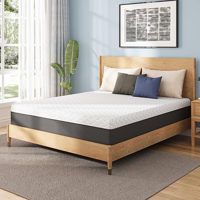10 Inch Twin Green Tea Memory Foam Mattress for Cool Sleep & Pressure Relief, Bed in a Box, Removable Cover No Fiberglass, CertiPUR-US Certified