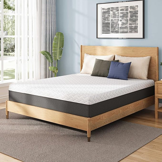10 Inch Twin Green Tea Memory Foam Mattress for Cool Sleep & Pressure Relief, Bed in a Box, Removable Cover No Fiberglass, CertiPUR-US Certified