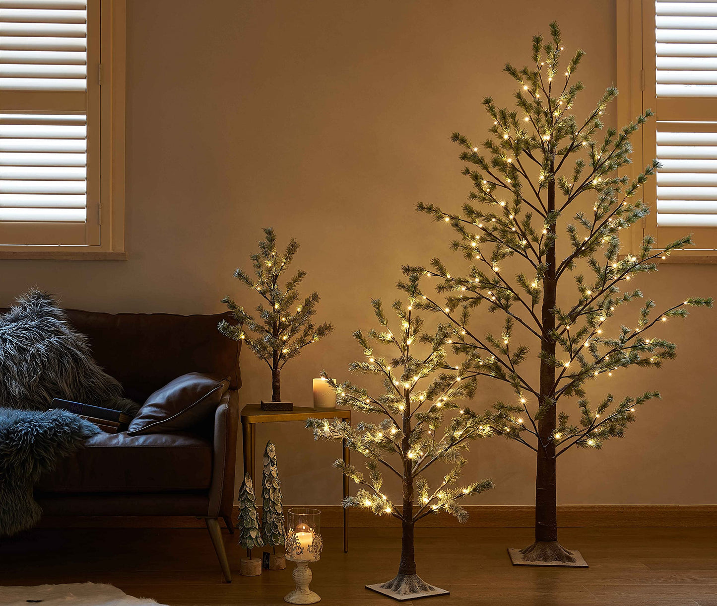 LITBLOOM Lighted Christmas Pine Tree 60 Fairy Lights Battery Operated or USB Plug in with Timer 18IN for Home and Holiday Decoration