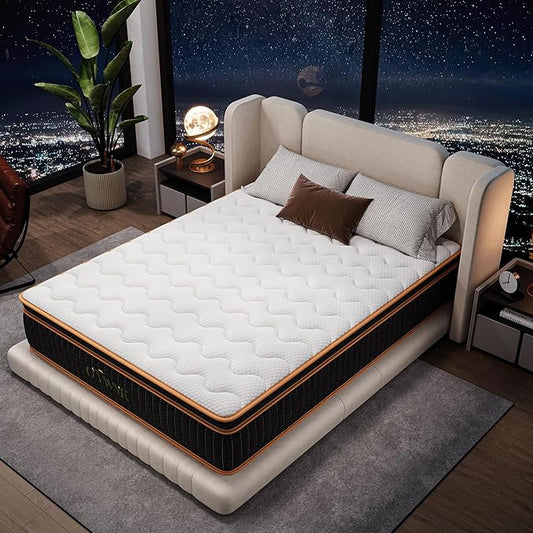 Full Mattress 12 Inch, Hybrid Mattress Full Size Bed in a Box, Memory Foam and Individual Pocket Springs, Edge Support, Motion Isolation & Pressure Relief, Medium Firm, 365-Night Trial