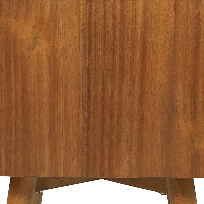 Edgemod Mid-Century Modern Nightstand – Solid Wood Bedside Table with 2 Drawers, Acorn Walnut Finish, 23.5" Tall