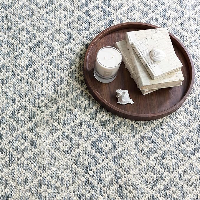 Dash and Albert Melange Diamond Cotton Area Rug - 2' x 3' Blue Diamond Handwoven Accent Rug - Durable, Lightweight, High Traffic Areas Hallway, Bedroom, Stairs