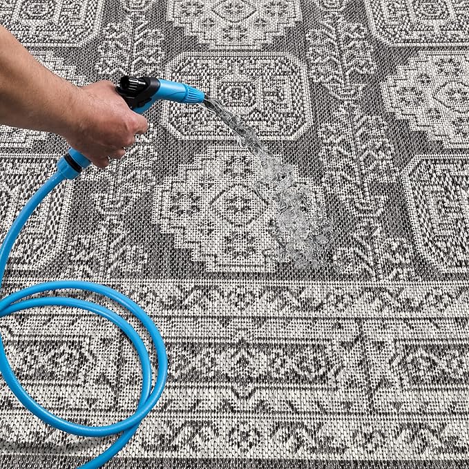 Keen Home Design Terrace Outdoor Area Rug - 9x12 Washable Indoor/Outdoor Rug for Patio, Kitchen, Balcony, Beach, Garden, Deck and Porch, Size: 8'10"x12'