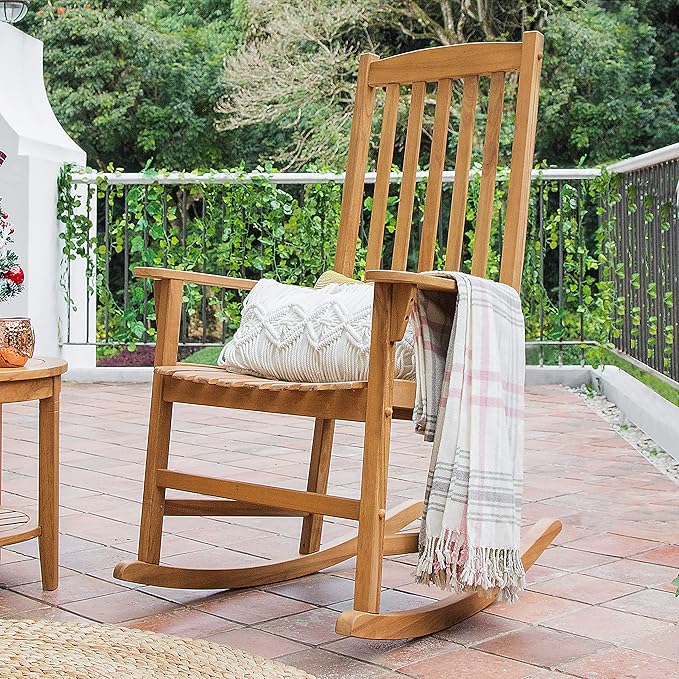 Cambridge Casual Bentley Patio Rocking Conversation Set, Natural Teak