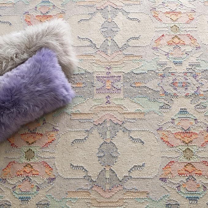 Dash & Albert Chapel Hill Hand Loom Knotted Cotton 7.5 X 9.5 Feet, Multicolored Geometric Pattern